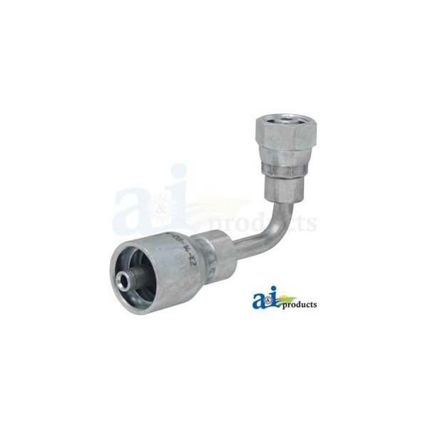 Din Light 24 degree Seat 90 degree Female Swivel O-Ring 4" x1" x1"